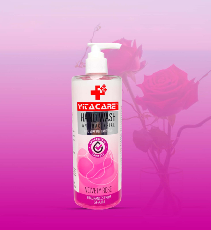 Vitacare Liquide Hand Wash Premium Grade Velvety Rose 400 ml PET Bottle